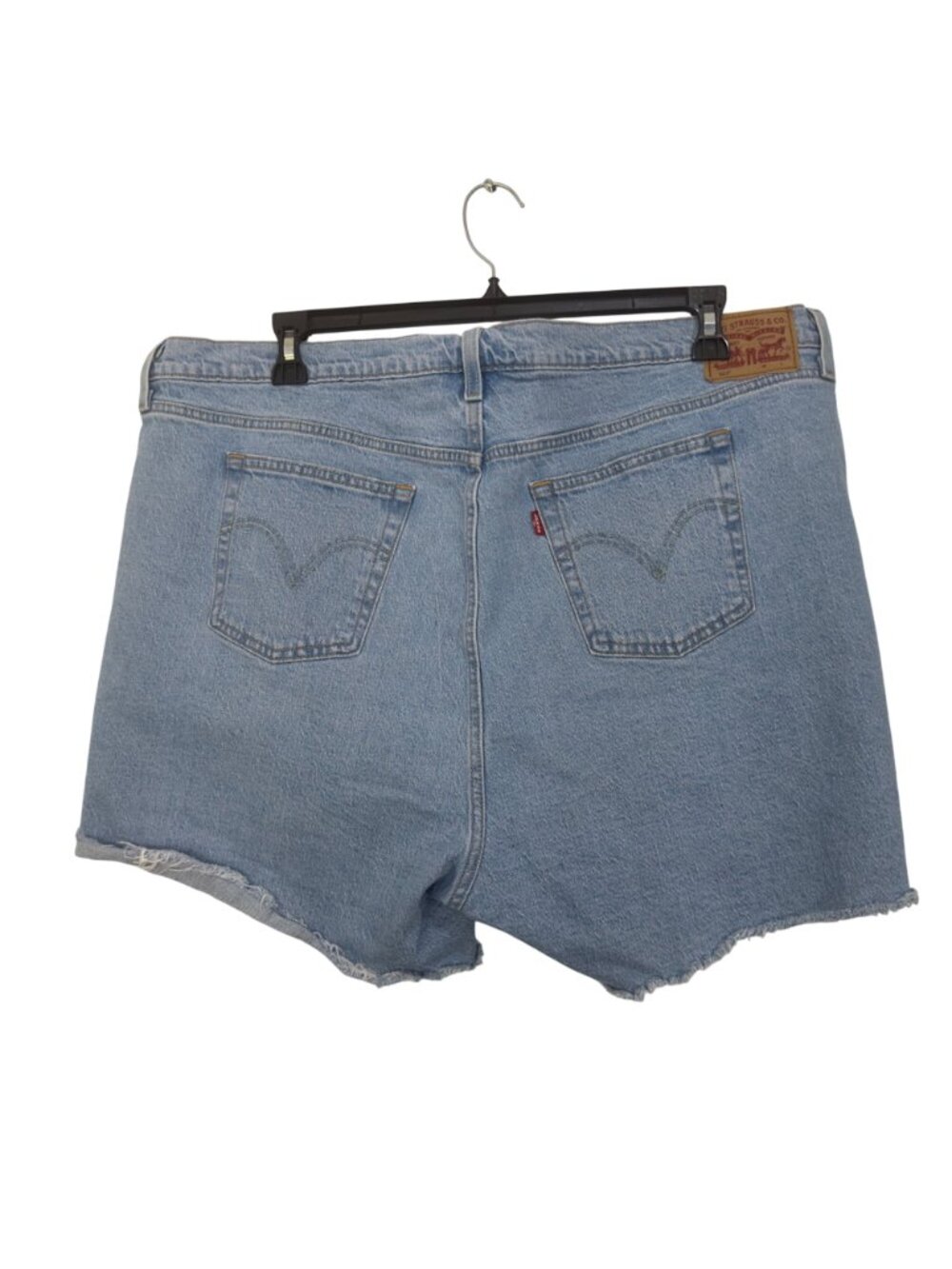 Levis 501 Womens Distressed Light Wash Hi-Rise Denim Shorts Size 22W Button Fly - Picture 2 of 16